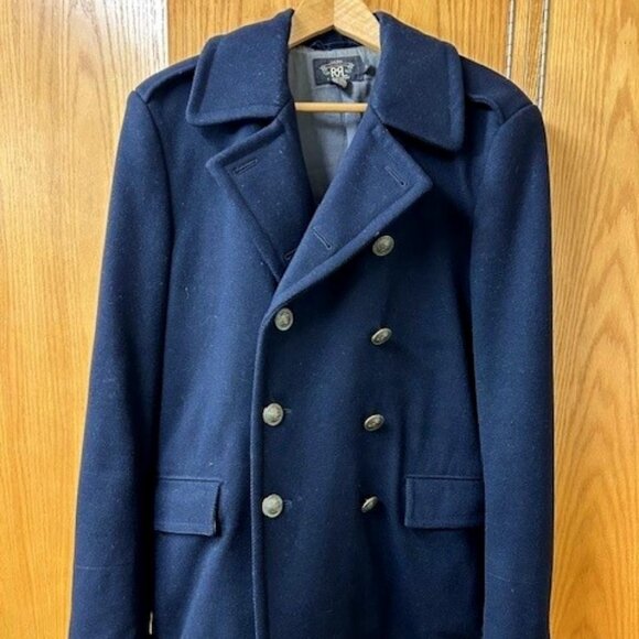 RRL Wool P Coat Wool Twill Peacoat for Men | Ralph Lauren® DK
